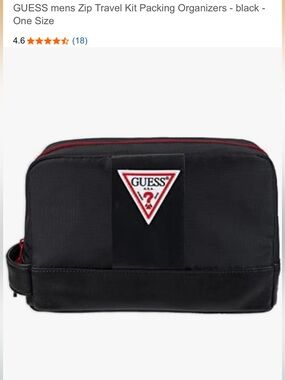 GUESS Men’s Black Zip Travel Organizer